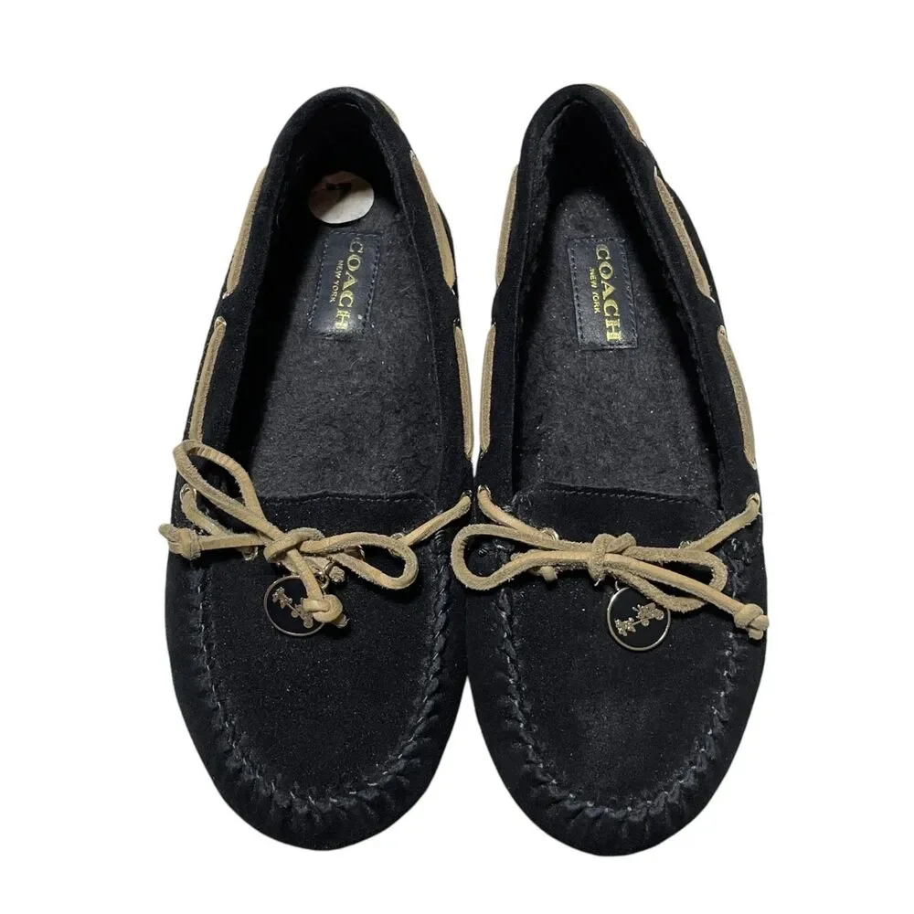 Coach 7 Suede Fur lined Antonia‎ Pull On Moccasin